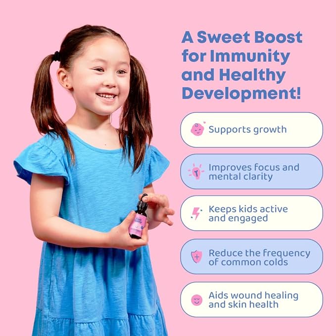 JoySpring Kids Zinc and Vitamin C and Liquid Multivitamin Drops for Kids
