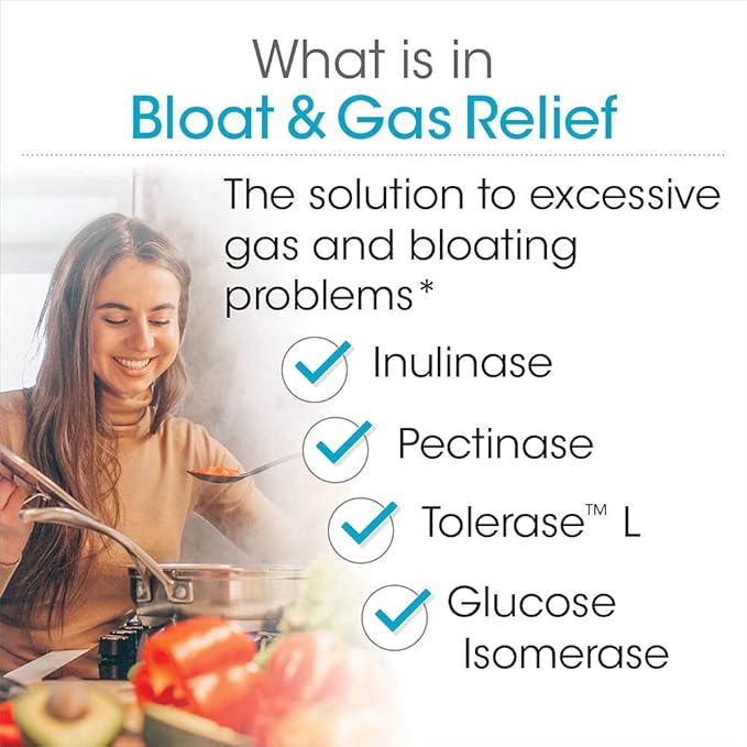 Silver Fern Bloat & Gas Relief Digestive Enzyme Blend - 2 Bottles = 60 Servings - FODMAP & Bloating Digestion Supplement with Tolerase L, Pectinase & More (2 Bottles)
