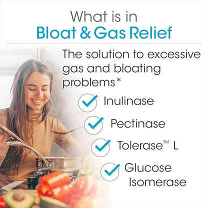 Silver Fern Bloat & Gas Relief Digestive Enzyme Blend - 2 Bottles = 60 Servings - FODMAP & Bloating Digestion Supplement with Tolerase L, Pectinase & More (2 Bottles)