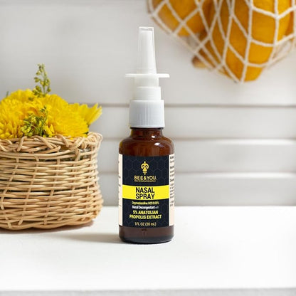 BEE and You Propolis Nasal Spray, 100% Pure Propolis Extract, Sinus & Congestion Relief, Natural Decongestant, Allergy Support, Nasal Moisturizing Spray | 1 fl oz