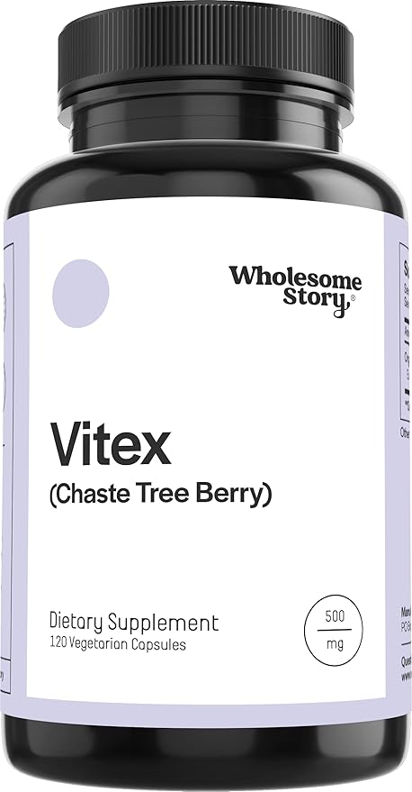 Wholesome Story Organic Vitex Chasteberry Supplement for Women | Vitex Berry Agnus Castus | Chaste Tree Berry Supplement | Hormone Balance & Fertility Support | 120 Capsules