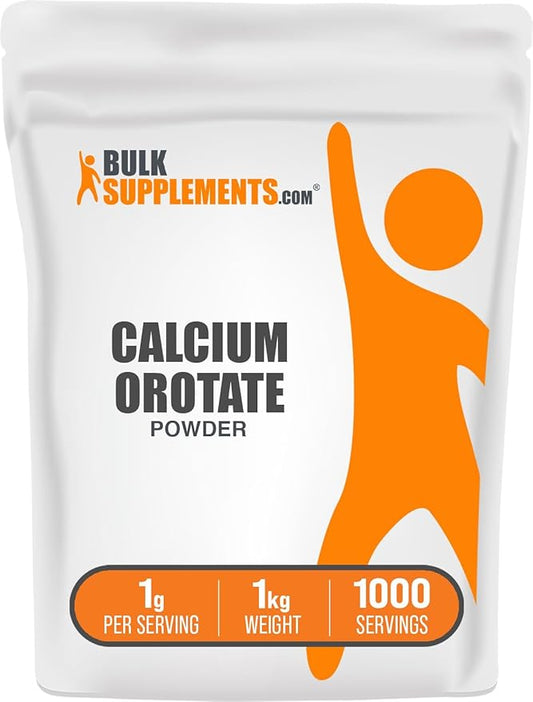 BulkSupplements.com Calcium Orotate Powder - Calcium Orotate Supplement, High Bioavailability - Unflavored & Gluten Free, 1g per Serving, 1kg (2.2 lbs) (Pack of 1)