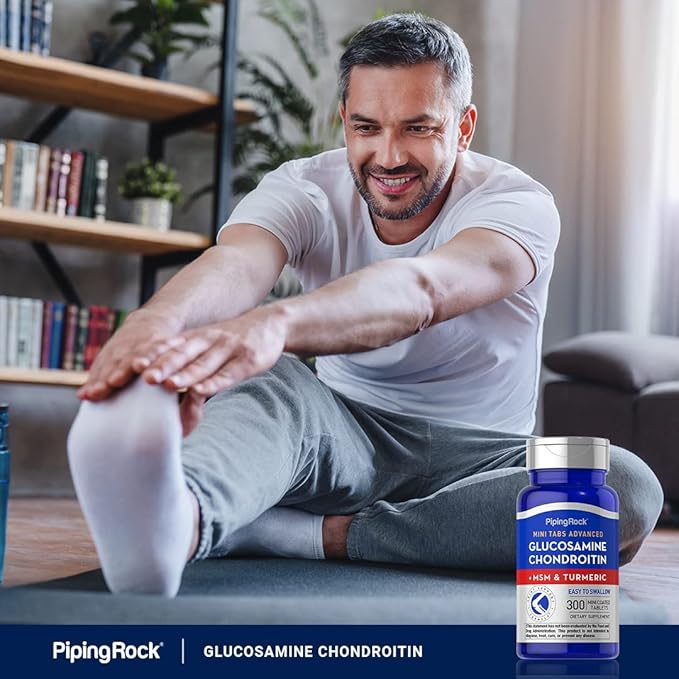 Piping Rock Glucosamine Chondroitin MSM | 300 Tablets | Plus Turmeric | Non-GMO, Gluten Free Supplement