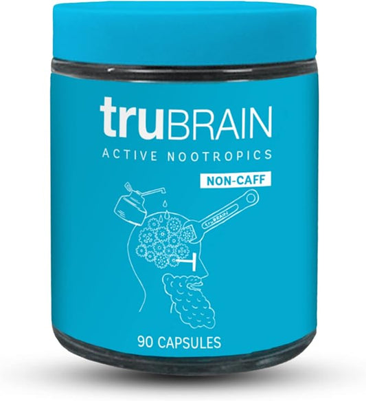 TruBrain Nootropic Capsules - Focus, Energy, Clarity. Fast Absorbing Nootropics Capsules | Brain Boosters | Improve Memory | Stop Procrastination (Medium)