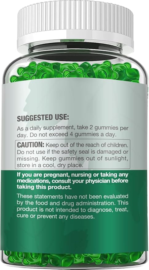 Sugar Free Chlorophyll Gummies - with Unfiltered ACV & Vitamin C、B12 - Energy Boost, Immune & Digestion Support, Natural Deodorant, Skin Care - Vegan, Non-GMO - 120 Gummies