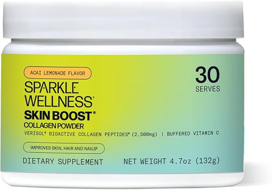 Skin Boost (Acai Lemonade) [30-Serves] | Collagen Powder Supplement with VERISOL Bioactive Hydrolyzed Collagen Peptides & Vitamin C to Improve Skin, Hair & Nail Health