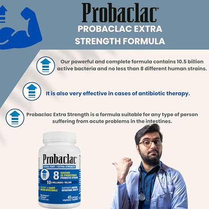 Extra Strength Formula,Multistrain probiotic and lactic Ferment Complex,Formula Based on Natural strains thereby ensuring Complete intestinal Tract Coverage (45)