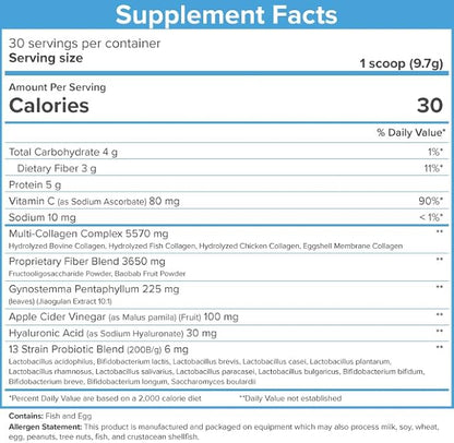 SkinnyFit - Super Youth, Unflavored (30 Servings) - Multi Collagen Peptides Powder - Probiotics, Fiber, Hyaluronic Acid - Collagen for Women - Non GMO, Gluten Free, Sugar Free - Beauty & Self Care