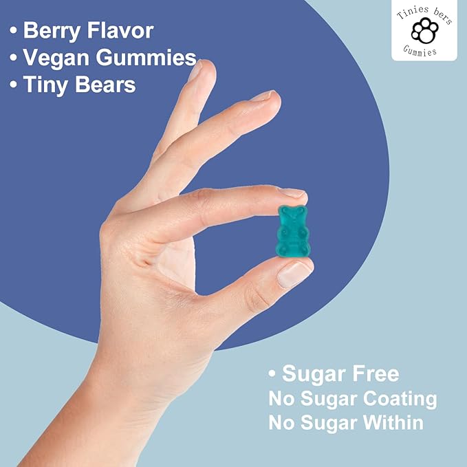 Taurine Gummies 1000mg, Sugar Free for Adults & Kids, 1 of 20 Amino acids, Boost Immune, Nerve, Cognitive, Heart, Eye Health, Exercise Performance, Anti-Aging, Gluten Free, Non GMO, Vegan, Pectin, 60