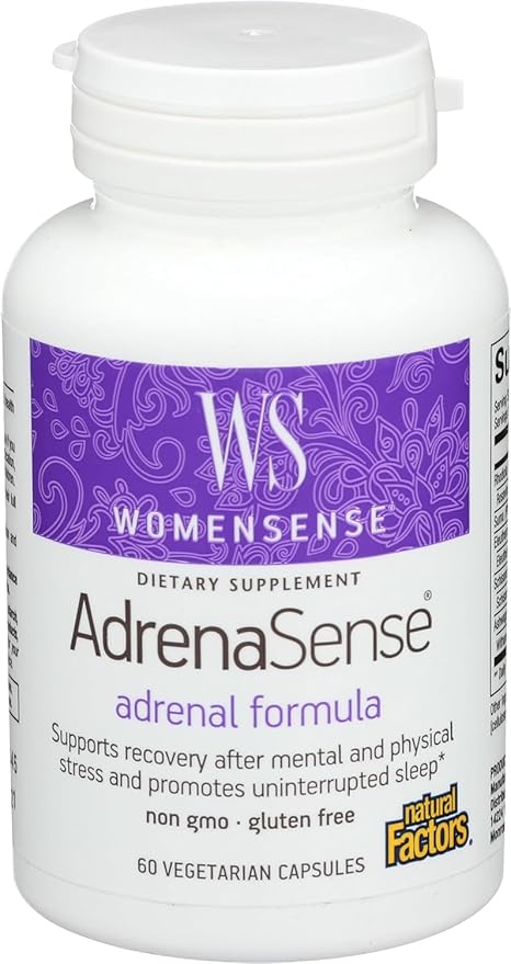 WomenSense AdrenaSense by Natural Factors, AdrenaSense, Herbal Supplement for Adrenal Support and Stress Relief, Vegan, Non-GMO, 60 Capsules