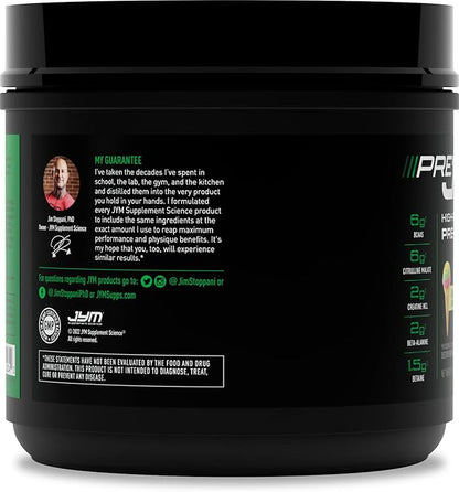 JYM Supplement Science Pre JYM Rainbow Sherbet Pre Workout Powder for Men & Women, BCAAs, Nootropics, Creatine HCI, Citrulline, Beta-Alanine, Betaine, Taurine, Huperzine, 20 Servings