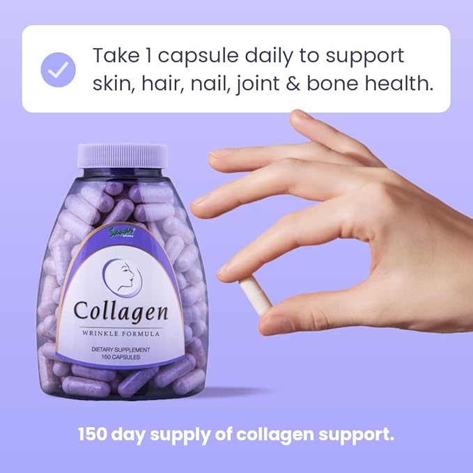 Sanar Naturals Collagen Pills with Vitamin C, E - Supports Hair, Nail, Skin, Joint & Bone Health - Hydrolyzed Collagen for Women & Men Supplement - Grass Fed, Non-GMO, 150 Capsules
