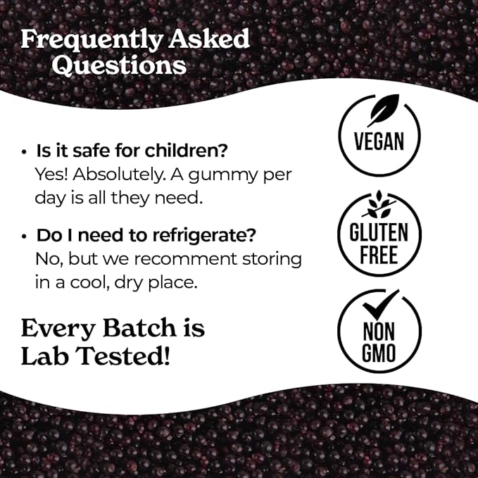 Norm's Farms Daily Immune Elderberry Gummies - Vitamin C, Zinc & Probiotics - Vegan, Gluten Free, Kosher, Non-GMO - 60 Gummies