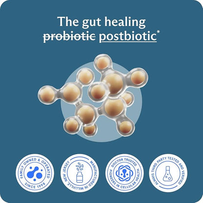 BodyBio Butyrate Supplement - Postbiotic for Gut Microbiome Health, Digestion and Regulation Support - Butyric Acid with Sodium - 100 Capsules