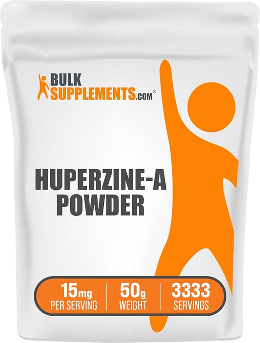 BulkSupplements.com Huperzine A Powder - Pure Huperzine Supplement, Nootropic & for Cognitive Health - 15mg of Huperzia Serrata Powder per Serving, Gluten Free (50 Grams - 1.8 oz)