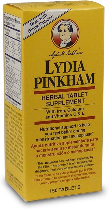 Lydia Pinkham Herbal Supplement Tablets for Menstruation and Menopause Support, 150 Count