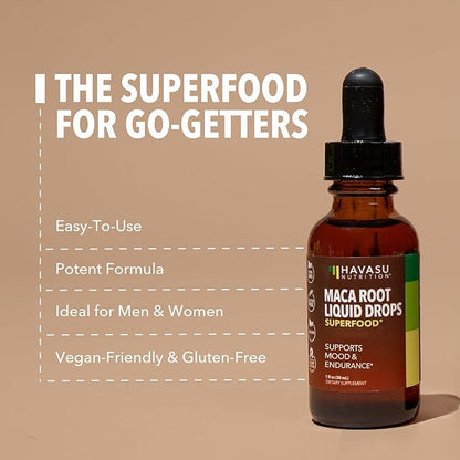 Organic Maca Root Liquid Drops - Supports Hormone Balance, Mood, and Energy in Women and Men - Lepidium Meyenii to Support Performance and Vitality - Non-GMO, Vegan, Unflavored - 60 Servings