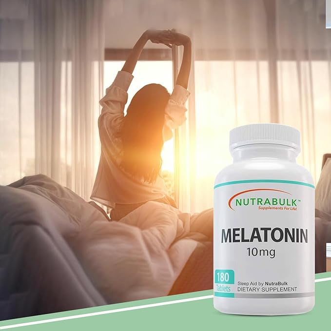 Melatonin 10 mg Tablets – Quick Release Natural Nighttime Sleep Aid for Adults. (180 Count)