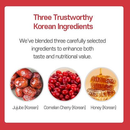 SamSiDae Korean Red Ginseng Tonic – 6-Year Grown Roots with Jujube & Cornus Fruit Extract – Caffeine-Free Herbal Supplement – Supports Energy and Immune Health – 20 Convenient Daily Pouches