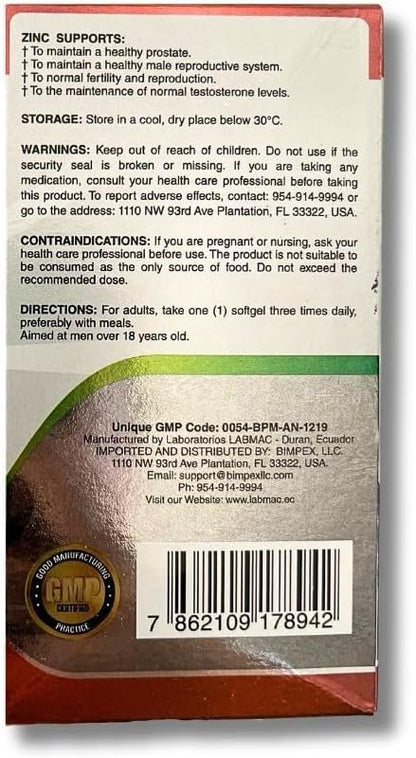 ProstaEros- Prostate Support Supplement - 7 Natural Ingredients- Black Maca, Saw Palmetto, Mashua, Cat's Claw, Gingseg, Black Nettle and Zinc. Capsules 60 Count (Pack of 1)