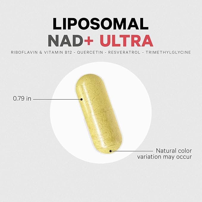 Codeage Liposomal NAD+ with Resveratrol & Vitamin B - NAD Plus Ultra for Energy & Healthy Aging Support - NAD Vitamin Supplement with Quercetin, Betaine, Riboflavin - Bioavailable - 90 Capsules