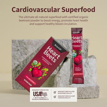 Snap Supplements Heart Beets Parent New 4 (Single Serve Packs)