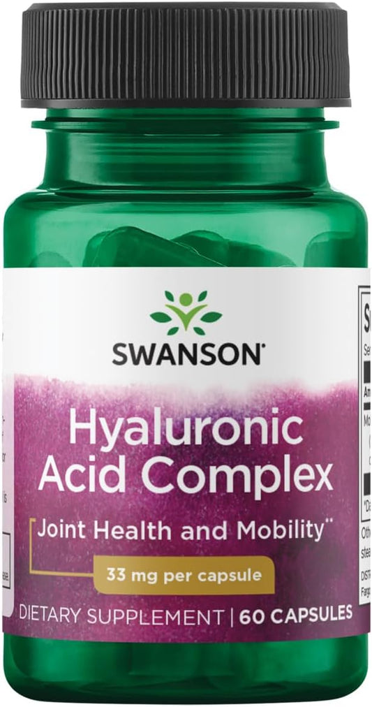 Swanson Hyal-Joint Hyaluronic Acid Complex 33 Milligrams 60 Capsules