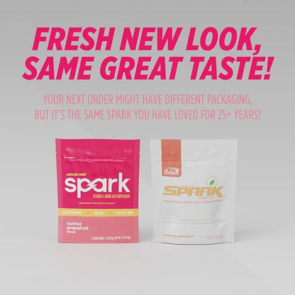 AdvoCare Spark Vitamin & Amino Acid Supplement - Sugar-Free Focus & Energy Drink Powder with Vitamins A, C, E & B-12 - Sunrise Grapefruit, 14 Stick Packs