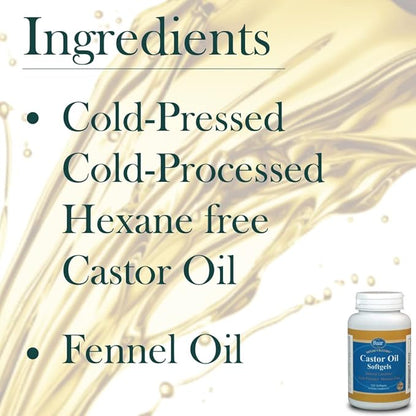 Baar Castor Oil Softgels Natural Laxative with Fennel Oil