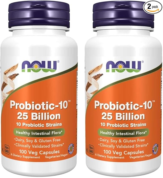 Now Foods Probiotic-10 25 Billion, 100 Count (Pack of 2)
