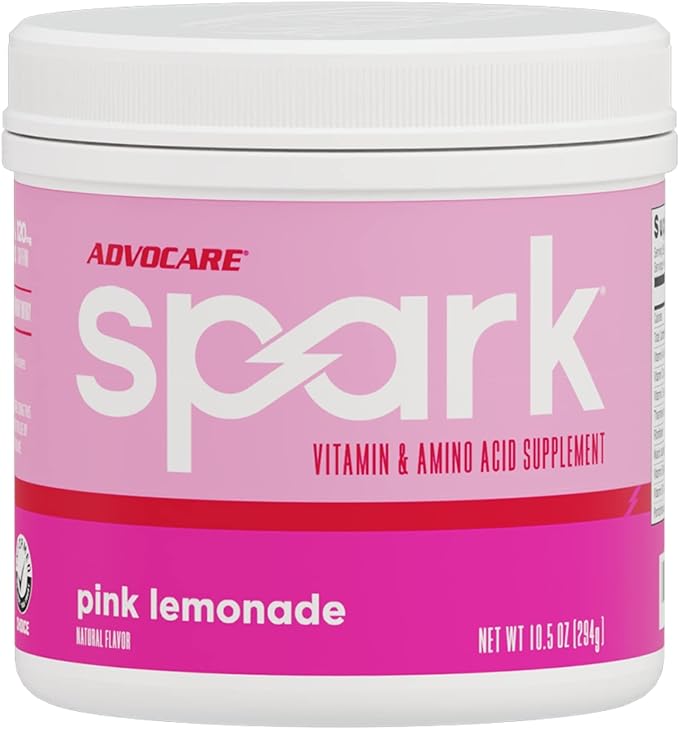 AdvoCare Spark Vitamin & Amino Acid Supplement - Focus & Energy Drink Powder Mix with Vitamin A, B-6, C & E - Also Includes L-Carnitine & L-Tyrosine - Pink Lemonade - 10.5 oz