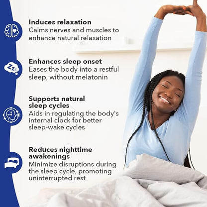 LifeSeasons Rest-ZZZ Melatonin Free - Sleep Support Supplement - Calms Nervous System - Eases Restlessness & Nerve-Related Sleeplessness - Magnesium GABA & Chamomile - 60 Capsules