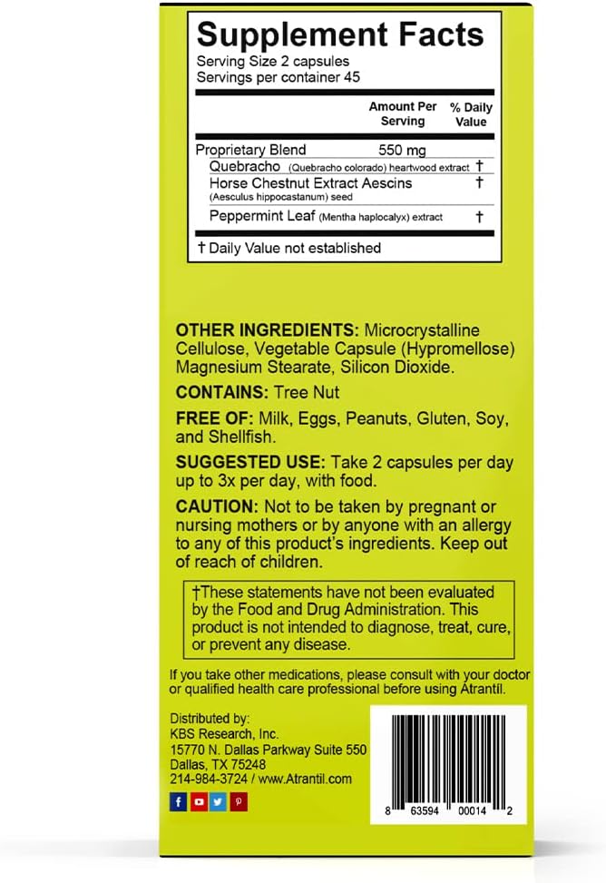 Atrantíl Atrantil 90 Capsules-Antioxidant Packed Polyphenol for Bloating and Gas Relief, Abdominal Discomfort, Constipation, Diarrhea, Postbiotic, Change,n Bowel Habits and Everyday Digestive Health.
