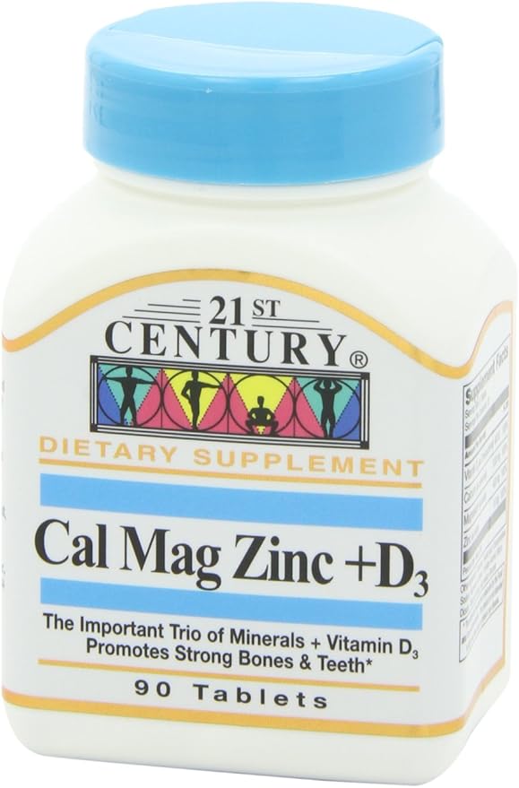 21st Century Cal Mag Zinc +D Tablets, 90 Count (Pack of 2)