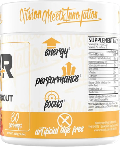K-XR Sport Pre-Workout Powder | Energy – Performance – Focus and Pumps | Maximum Absorption Formula | Great Taste for Men & Women | 30 Servings (30 Servings, Peach Mango Rings)