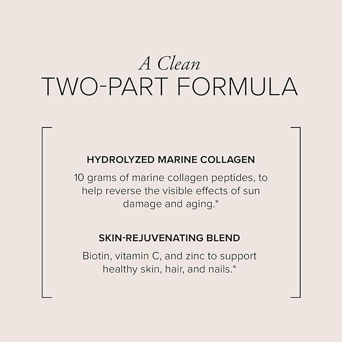 Serovital Skin Brilliance - Marine Collagen Peptides Powder - Hydrolyzed Type I & II Fish Collagen - Skin, Hair & Nails – 20 Packets