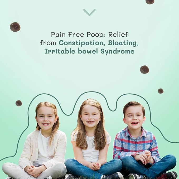 Poop Ease- Plant Based Constipation Relief Gummies for Toddlers and Children. Natural, Gentle, Laxative, Promoting Gut Health, Gluten-Free, Allergen Free