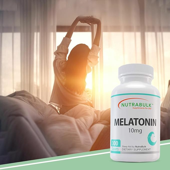 Melatonin 10 mg Tablets – Quick Release Natural Nighttime Sleep Aid for Adults. (300 Count)