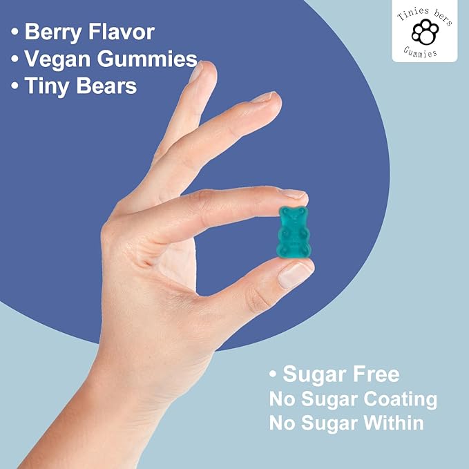 Taurine Gummies 1000mg, Sugar Free for Adults & Kids, 1 of 20 amino acids, Boost Immune, Nerve, Cognitive, Heart, Eye Health, Exercise Performance, Anti-aging, Gluten Free, Non GMO, Vegan, Pectin, 120