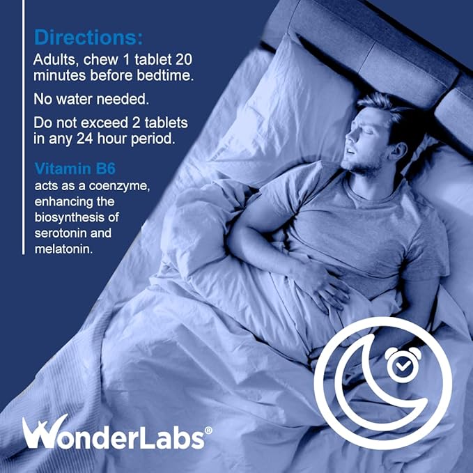 Chewable Melatonin 10mg + B6 Fast Dissolve Helps You Fall Asleep Faster, Stay Asleep Longer 200 Count