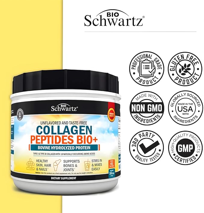 Multi Collagen Protein Powder for Men & Women - Grass Fed Collagen Peptides Powder for Women & Men with Types I & 3 plus Naturally Occurring Amino Acids - Hydrolyzed Easy to Mix & Unflavored (16oz)