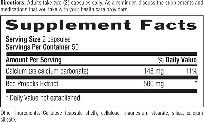 Country Life - Pure Bee Propolis Caps, 500 mg - 100 Vegetarian Capsules