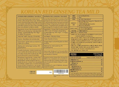 SAMSIDAE Korean Panax Red Ginseng Tea, Box of 50 Bags, Improves Blood Circulation, Intellectual Performances and Memory, stimulates Energy