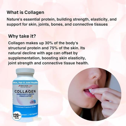 Collagen for Men & Women - Type I, III Hydrolized Collagen Supplement 750mg, 1 Collagen Capsule Daily - 120 Servings