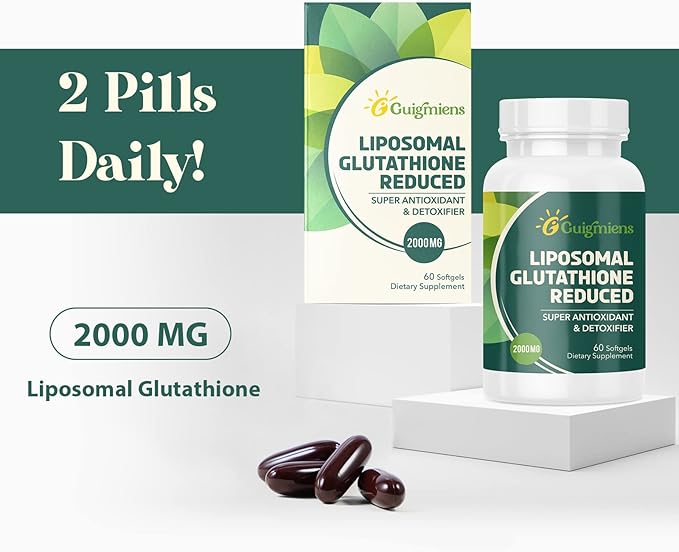 Liposomal Glutathione 2000 MG, Superior Absorption, Glutathione Supplement with Hyaluronic Acid + Collagen Peptide + Resveratrol, Powerful Antioxidant, Health Aging, 60 Count