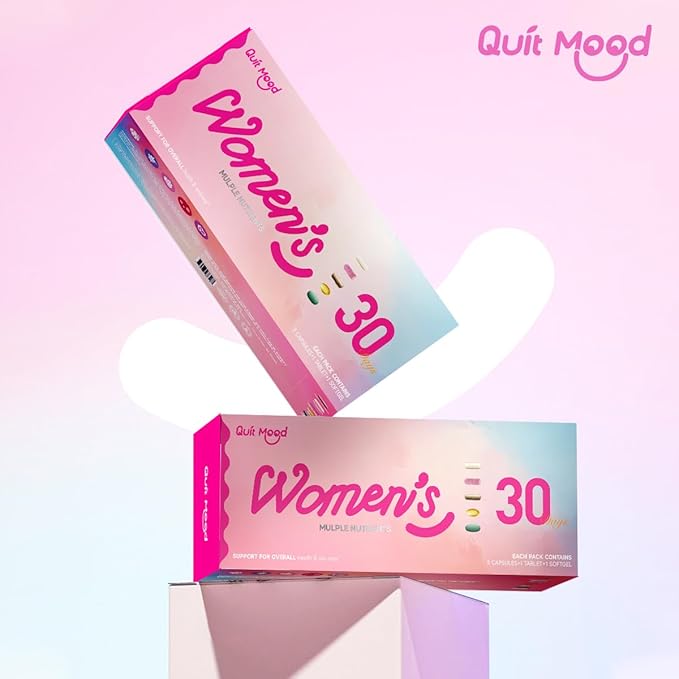 Daily Women Multivitamin Packs - All in One with Vitamin A, D3, K2, B12, NAD, CoQ10, Digestion, L-Theanine, Skin, probiotics for Women, Female Wellness Support Supplement, 30 Packs