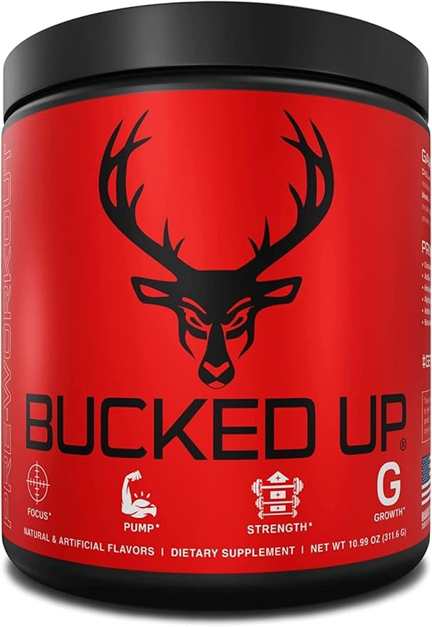 Bucked Up - Woke - HIGH STIM Pre Workout - Best Tasting - Focus Nootropic, Pump, Strength, 30 Servings (Blue Raspberry)