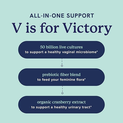 Vaginal Probiotics | 50 Billion CFU for Vaginal Health & pH Balance for Women | Healthy Odor & Yeast Balance | Womens Probiotics and Prebiotics with Cranberry Extract | Shelf Stable, Vegan | 30 Ct