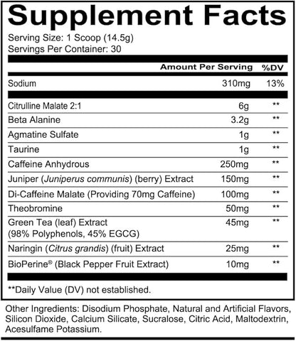 REDCON1 Total War Pre Workout Powder, Blue Lemonade - Beta Alanine + Citrulline Malate Keto Friendly Preworkout for Men & Women with 320mg of Caffeine - Fast Acting (30 Servings)