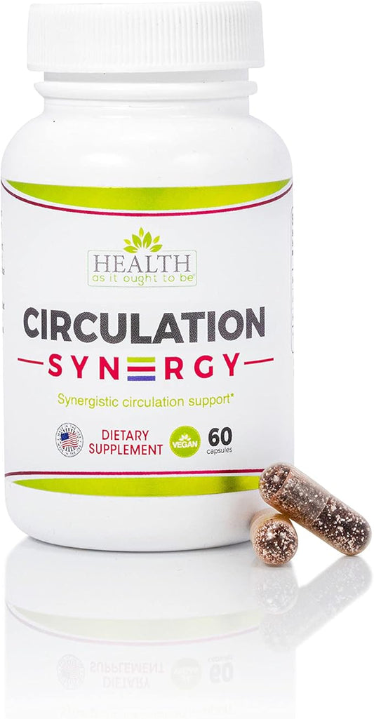 Health As It Ought To Be Circulation Syn3rgy Supplement | Physician Formulated Capsules with Beet Root, L-Arginine, Horse Chestnut | 60 Capsules
